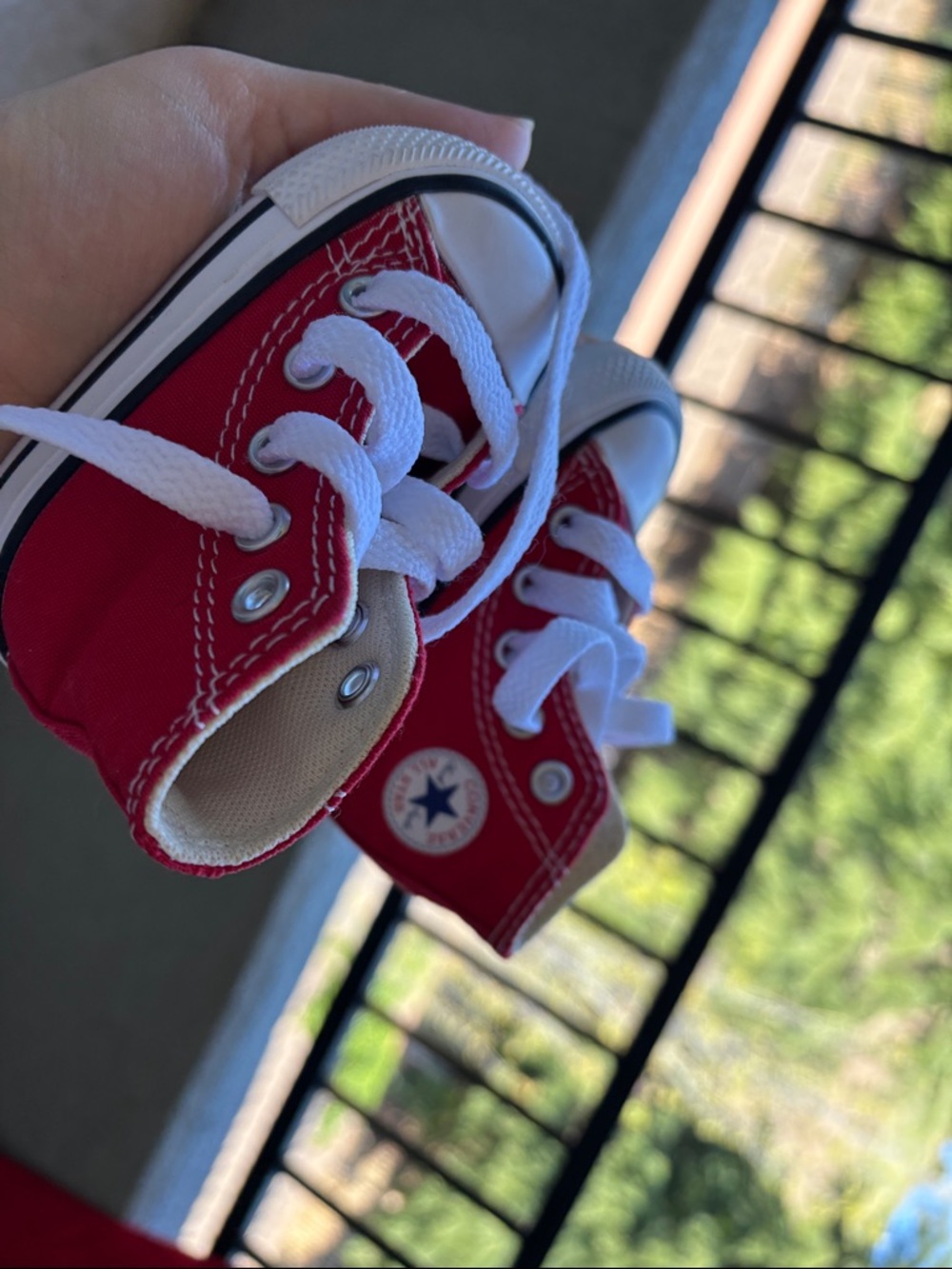 Classic Red Kids Canvas Sneakers with White Laces